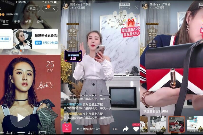 Image collage of Viya, one of China's most popular live streamers