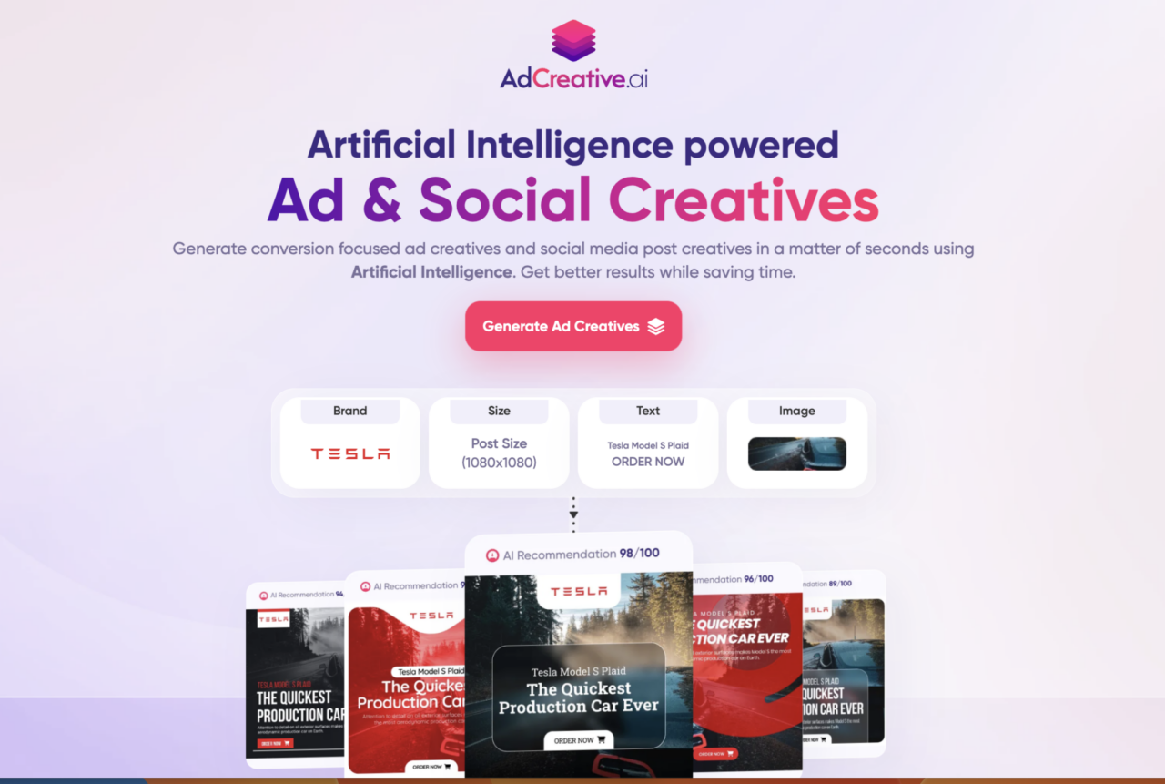 Ad Creative - AI powered - home page