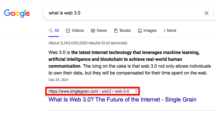 What is web 3.0 featured snippet